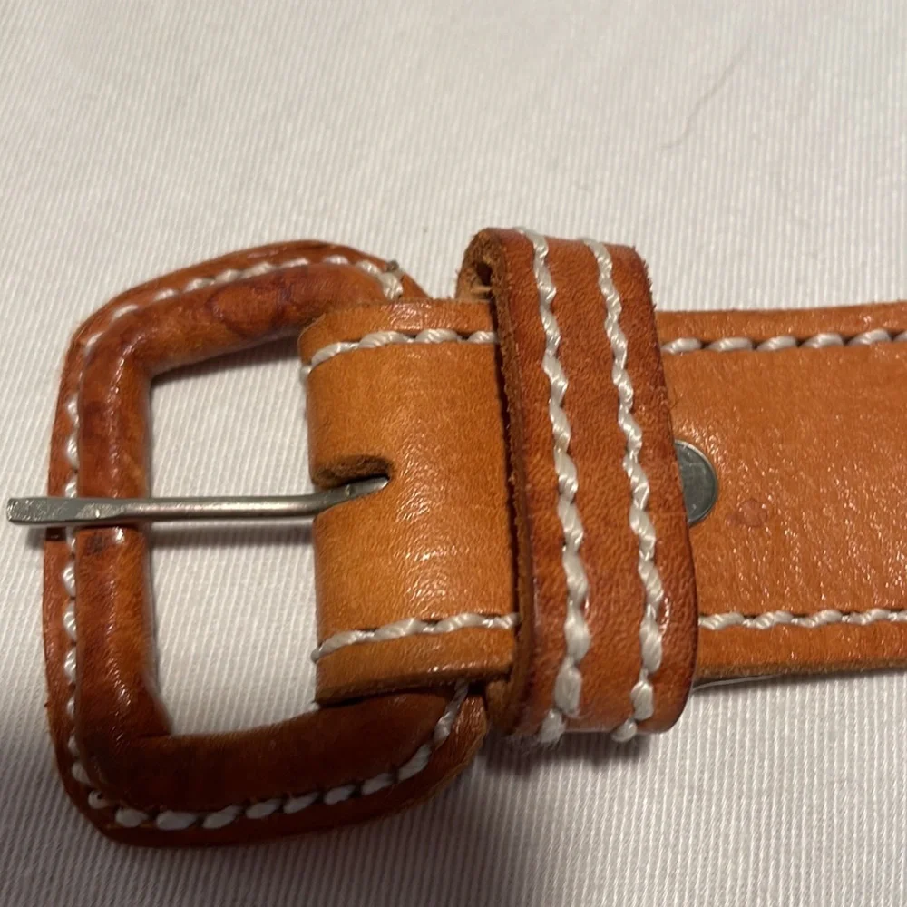 Beautiful vintage leather and embroidered belt Sz 34-38” - Picture 7 of 7